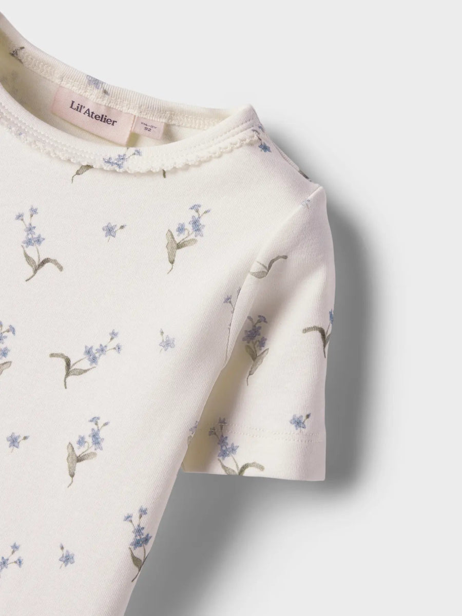 Lil' Atelier Mini GAYO SIG SS SLIM TOP - Coconut Milk | FORGET ME NOT | Torgunns Barneklær AS