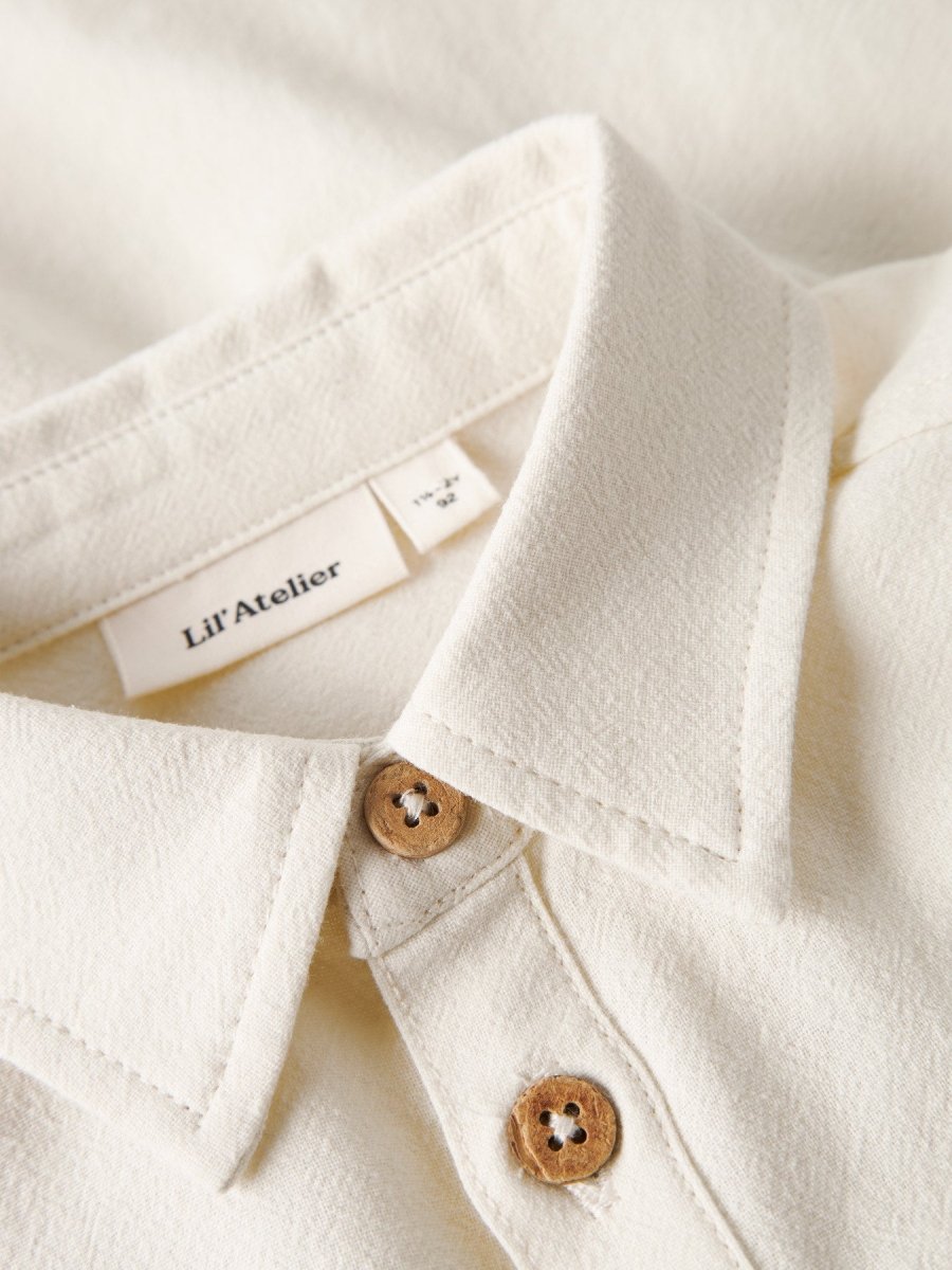 Lil' Atelier Mini HADAM LS SHIRT - Turtledove | Torgunns Barneklær AS
