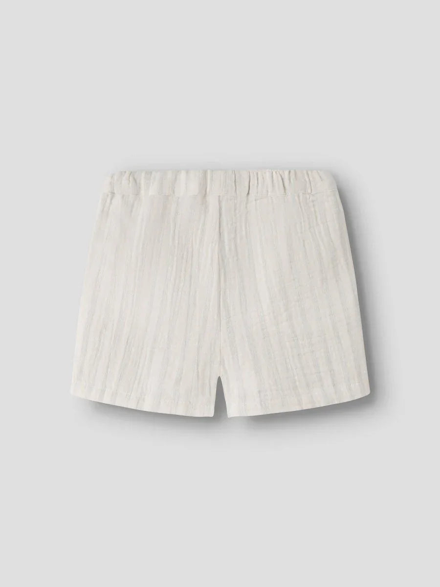Lil Atelier Mini HAGI LOOSE shorts - Coconut Milk | Dusty Blue | Torgunns Barneklær AS