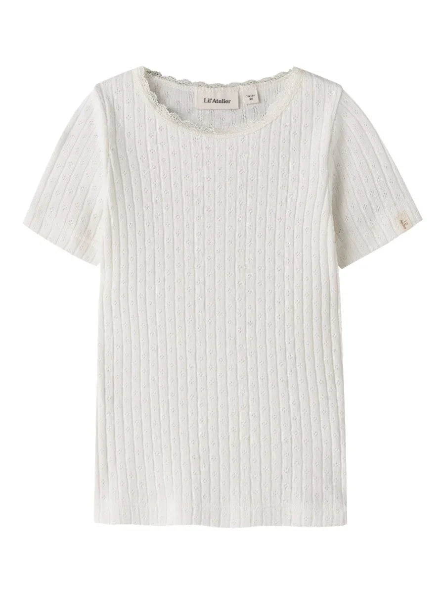 Lil Atelier Mini HALDIS SLIM topp - Coconut Milk | Torgunns Barneklær AS