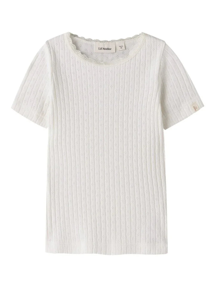 Lil Atelier Mini HALDIS SLIM topp - Coconut Milk | Torgunns Barneklær AS
