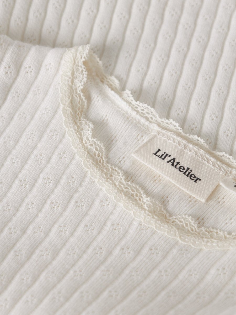 Lil Atelier Mini HALDIS SLIM topp - Coconut Milk | Torgunns Barneklær AS