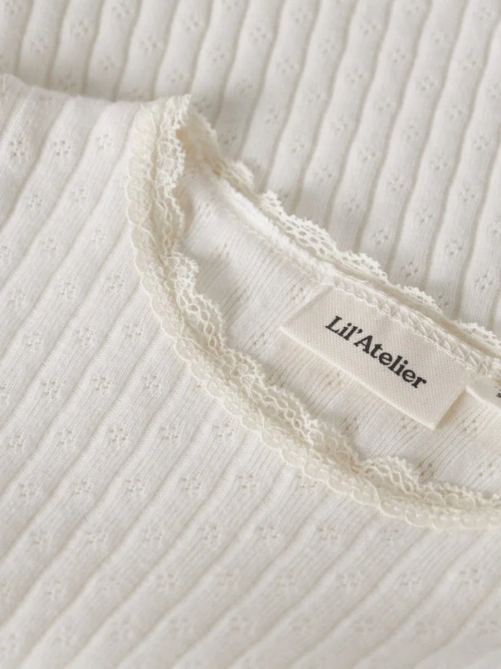 Lil Atelier Mini HALDIS SLIM topp - Coconut Milk | Torgunns Barneklær AS