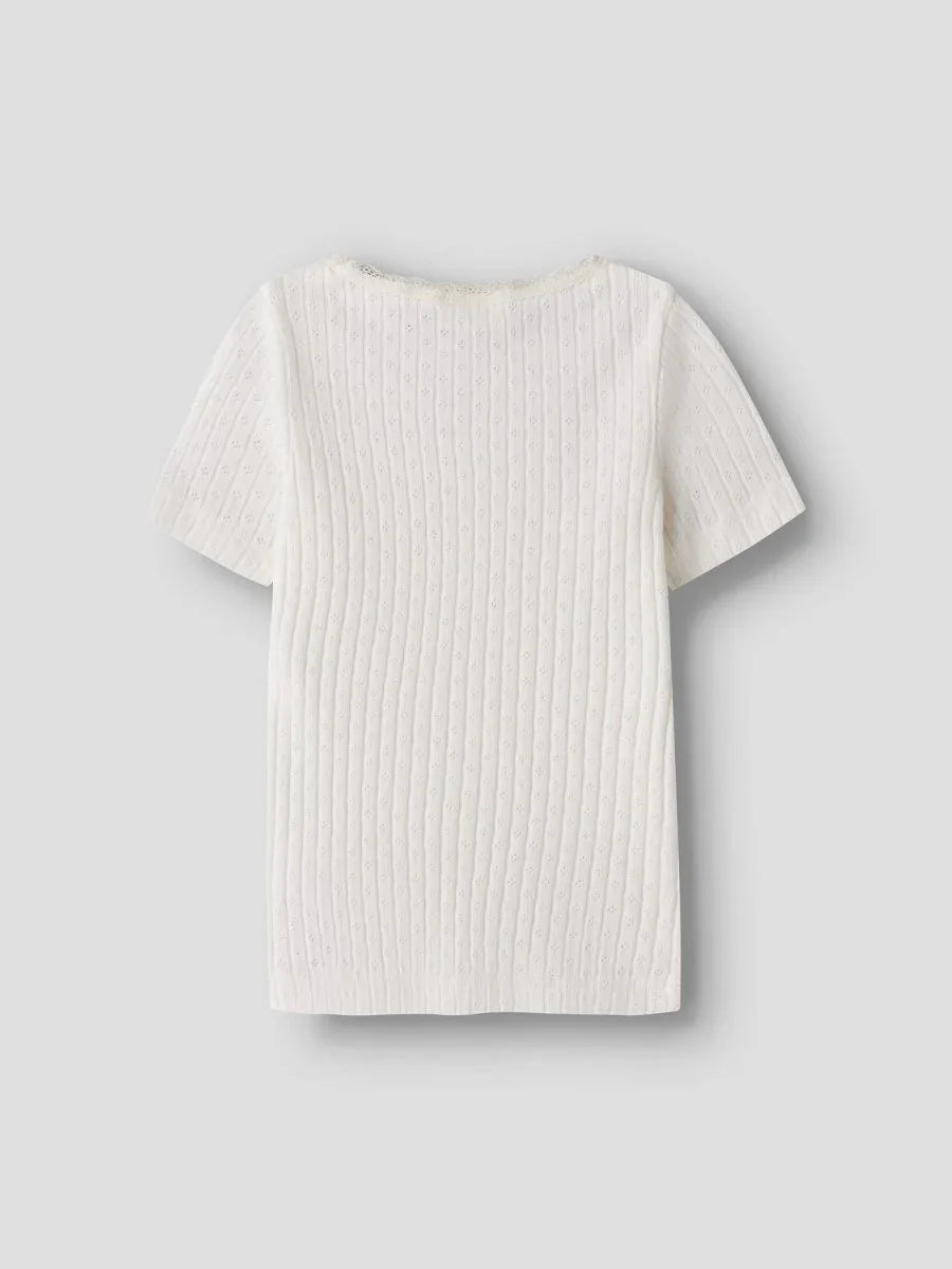 Lil Atelier Mini HALDIS SLIM topp - Coconut Milk | Torgunns Barneklær AS