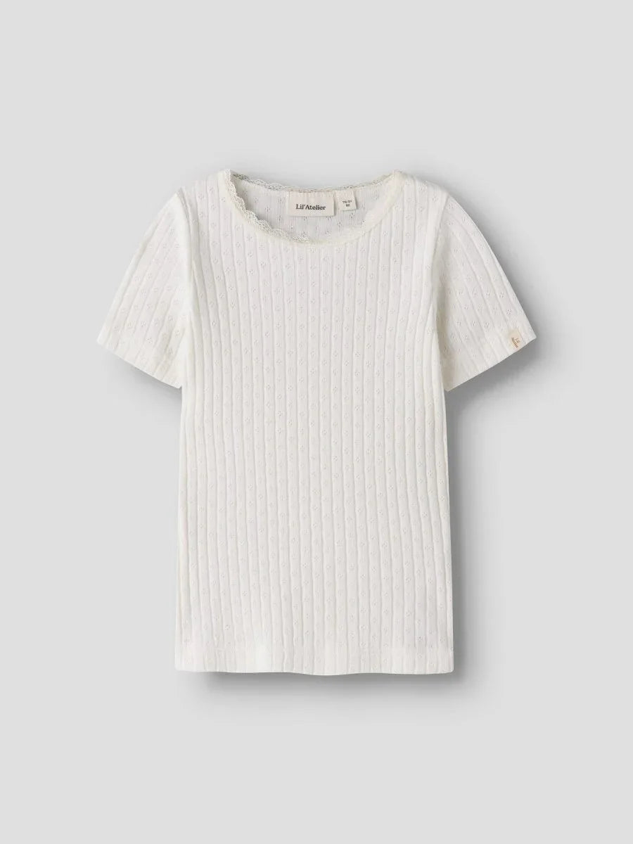 Lil Atelier Mini HALDIS SLIM topp - Coconut Milk | Torgunns Barneklær AS
