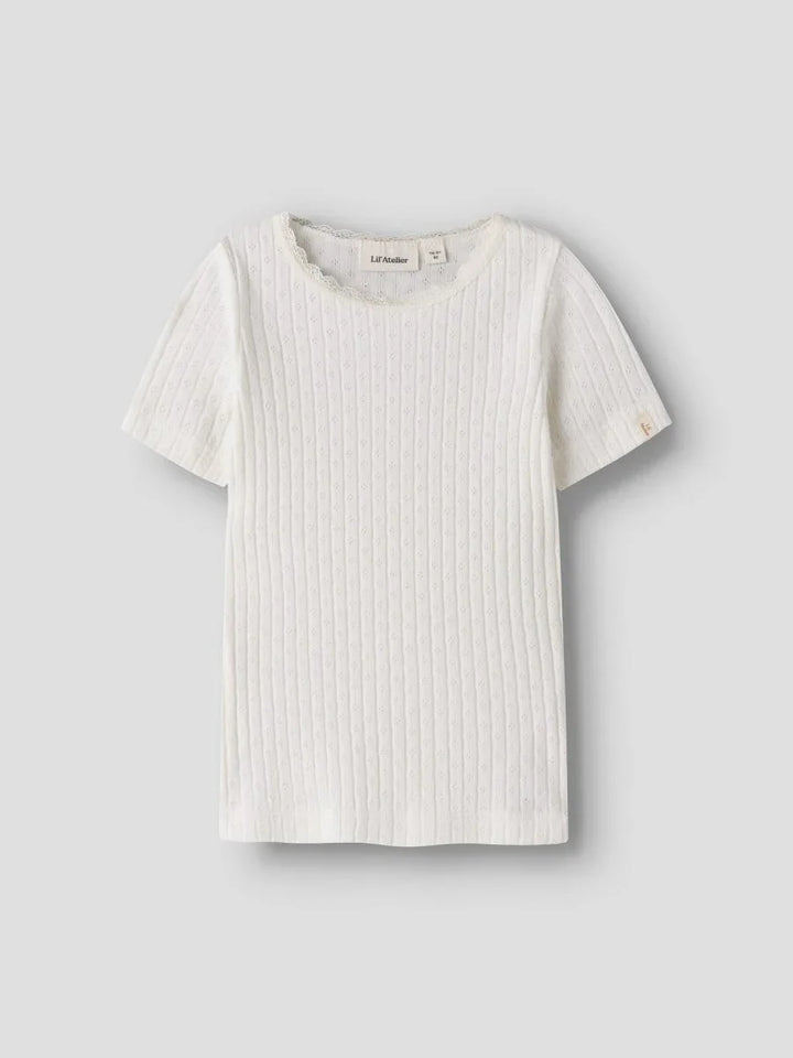 Lil Atelier Mini HALDIS SLIM topp - Coconut Milk | Torgunns Barneklær AS