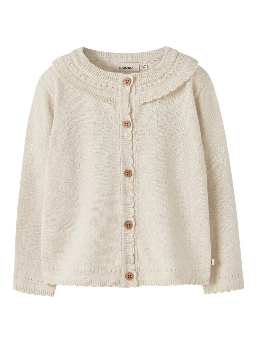 Lil Atelier Mini HAO strikket cardigan - Coconut Milk | Torgunns Barneklær AS