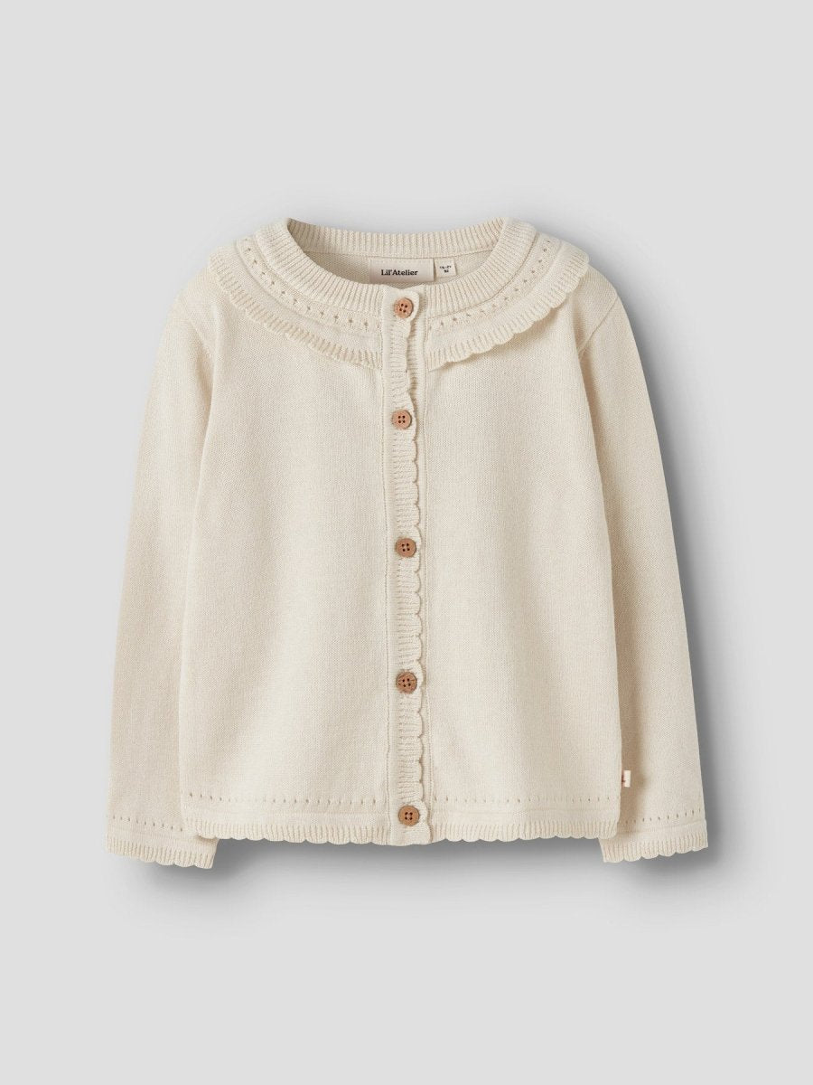 Lil Atelier Mini HAO strikket cardigan - Coconut Milk | Torgunns Barneklær AS