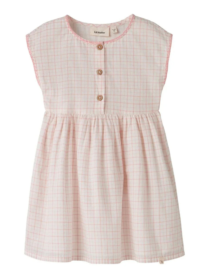 Lil Atelier Mini HEDDA kjole - Coconut Milk | Rose Tan | Torgunns Barneklær AS