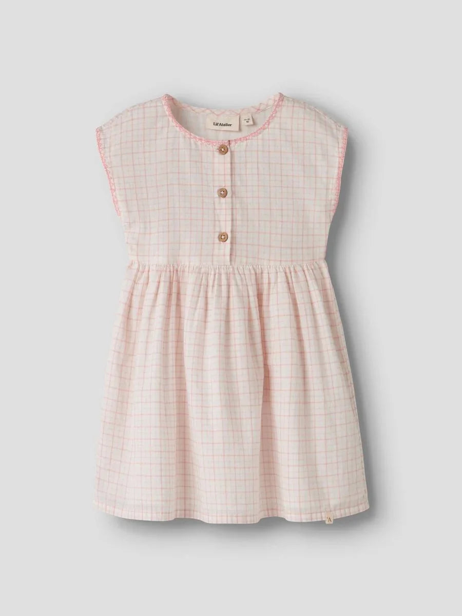 Lil Atelier Mini HEDDA kjole - Coconut Milk | Rose Tan | Torgunns Barneklær AS