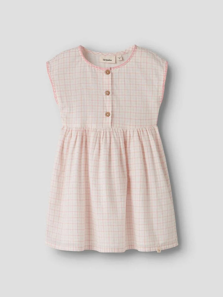 Lil Atelier Mini HEDDA kjole - Coconut Milk | Rose Tan | Torgunns Barneklær AS