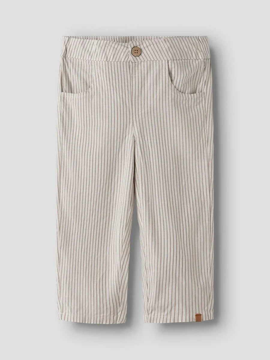 Lil Atelier Mini HELO LOOSE bukse - Coconut Milk - Coca Mocha | Torgunns Barneklær AS