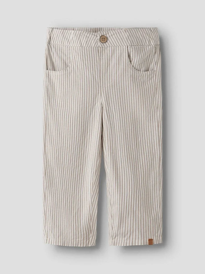 Lil Atelier Mini HELO LOOSE bukse - Coconut Milk - Coca Mocha | Torgunns Barneklær AS
