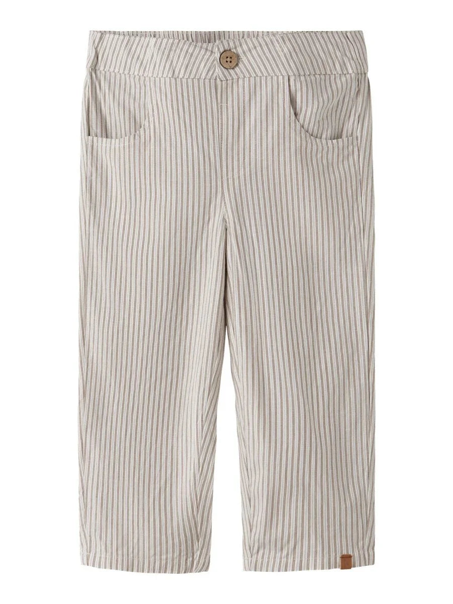 Lil Atelier Mini HELO LOOSE bukse - Coconut Milk - Coca Mocha | Torgunns Barneklær AS