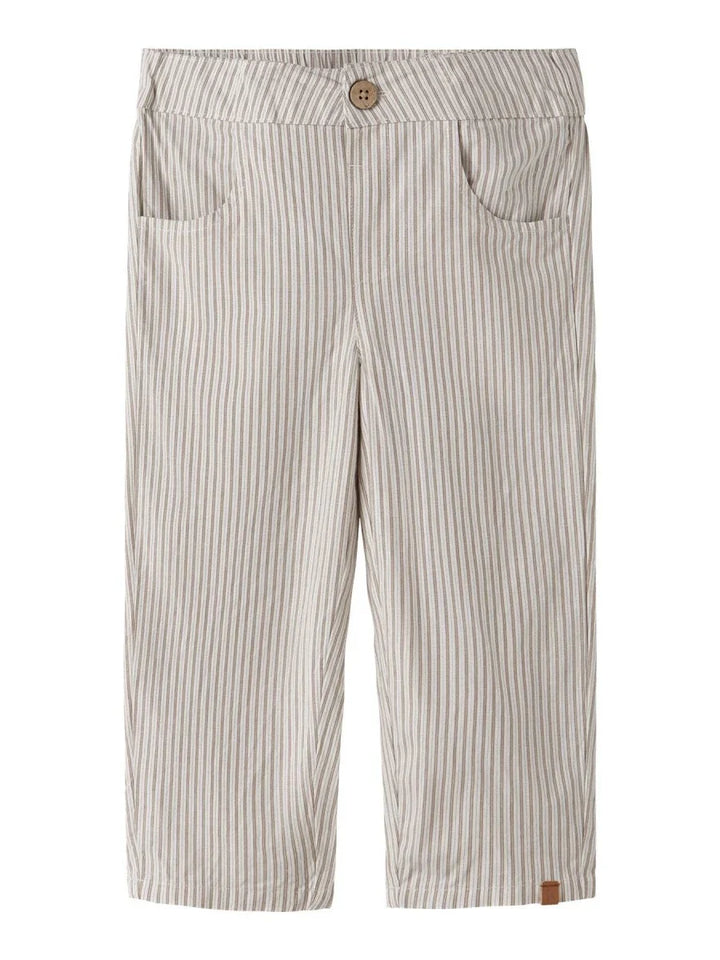 Lil Atelier Mini HELO LOOSE bukse - Coconut Milk - Coca Mocha | Torgunns Barneklær AS