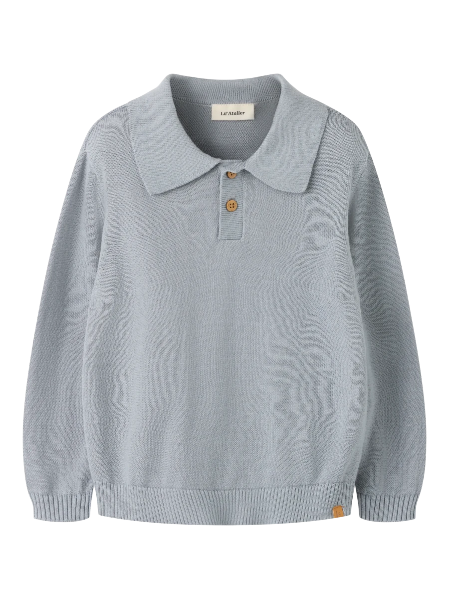 Lil' Atelier mini HITOS strikkepolo - Sleet | Torgunns Barneklær AS