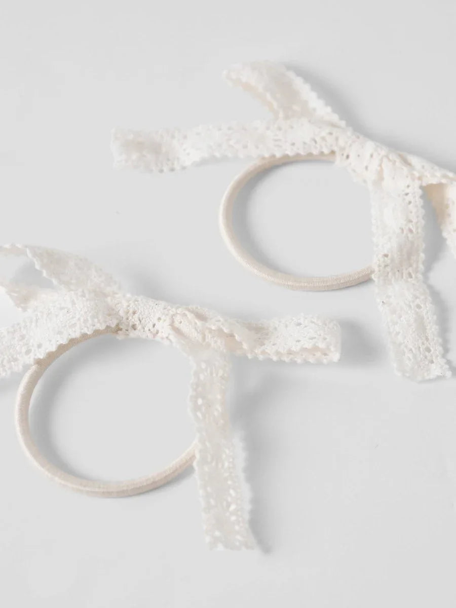 Lil Atelier Mini HUA 2pk hårstrikk - Coconut Milk | Torgunns Barneklær AS