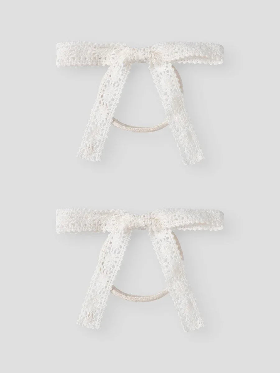 Lil Atelier Mini HUA 2pk hårstrikk - Coconut Milk | Torgunns Barneklær AS