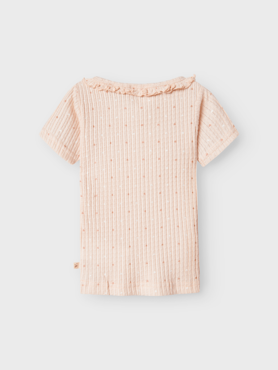 Lil' Atelier Mini HULLA HUA SS SLIM TOP - Peach Blush | Torgunns Barneklær AS