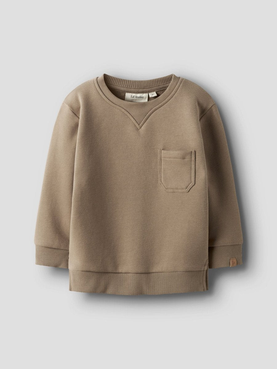 Lil' Atelier Mini ILONDON RIM LS LOOSE SWEAT - Sepia Tint | Torgunns Barneklær AS