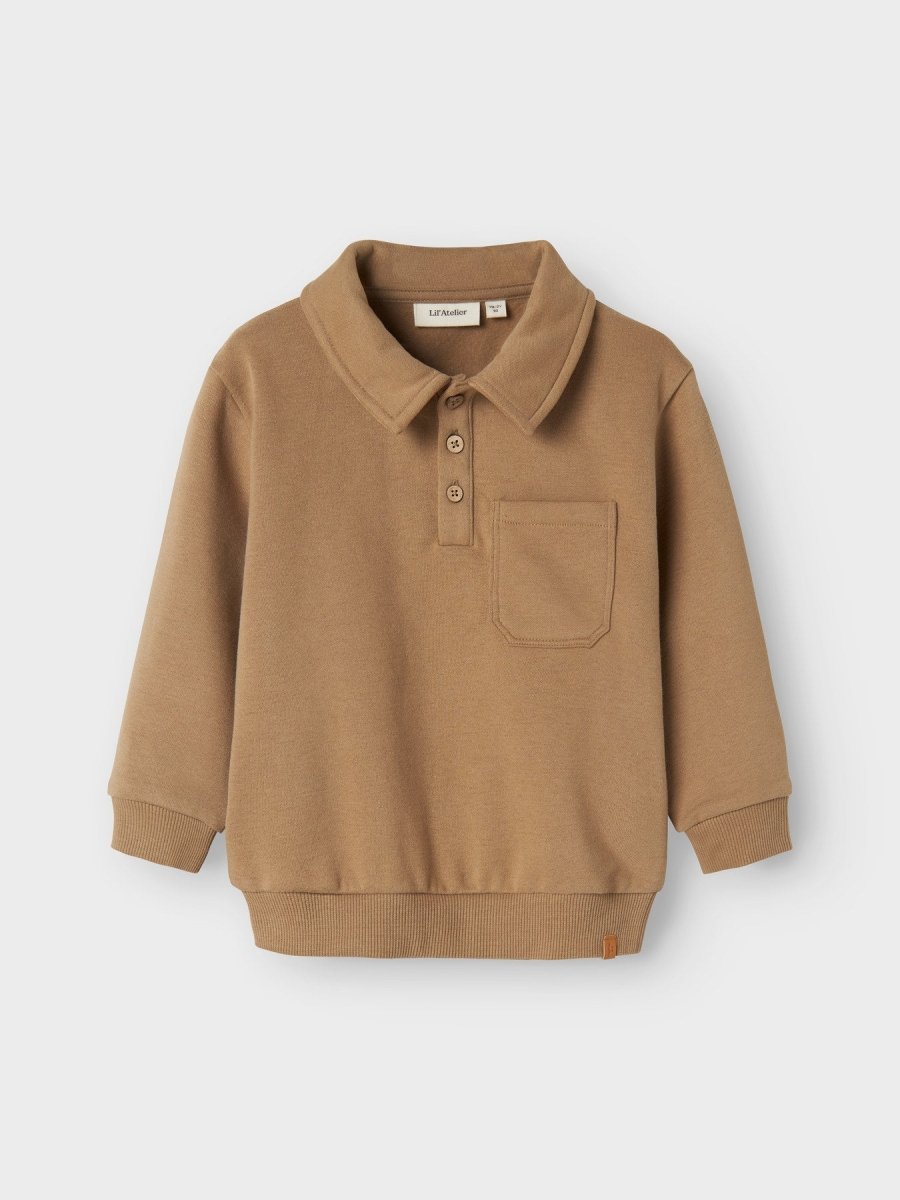 Lil' Atelier Mini ILONDON ROA LS LOOSE SWEAT - Sepia Tint | Torgunns Barneklær AS
