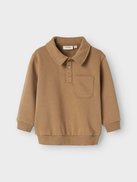 Lil' Atelier Mini ILONDON ROA LS LOOSE SWEAT - Sepia Tint | Torgunns Barneklær AS