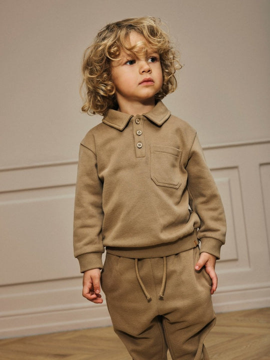 Lil' Atelier Mini ILONDON ROA LS LOOSE SWEAT - Sepia Tint | Torgunns Barneklær AS