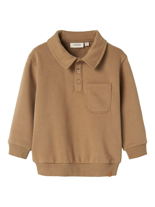 Lil' Atelier Mini ILONDON ROA LS LOOSE SWEAT - Sepia Tint | Torgunns Barneklær AS
