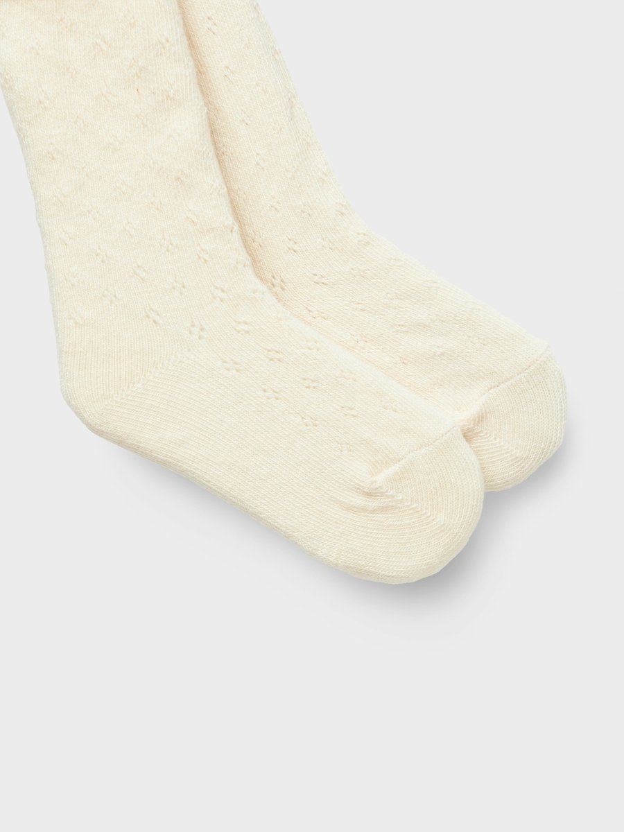 Lil' Atelier MINI ILSO ANA POINTELLE PANTYHOSE - Turtledove | Torgunns Barneklær AS