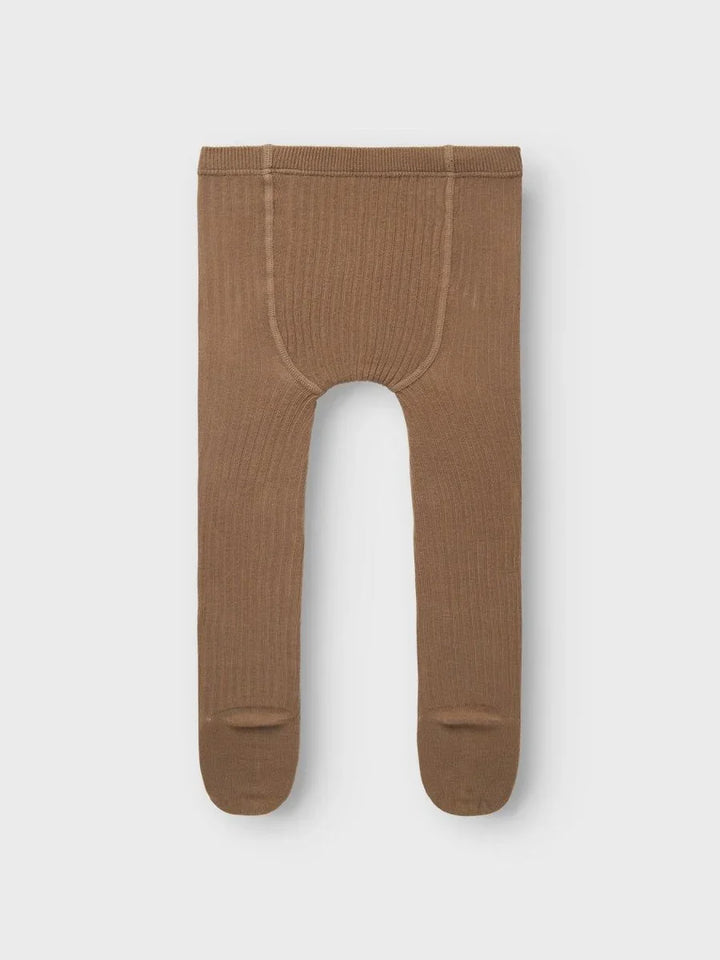 Myke brunbarnetights med ribbet mønster, ideelle for baby og småbarn 0-8 år
