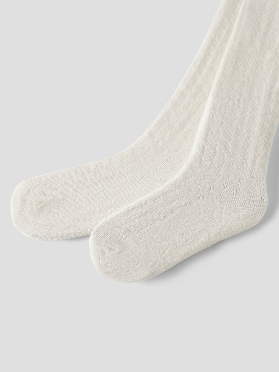 Lil' Atelier Mini ILSO RUG POINTELLE PANTYHOSE - Turtledove | Torgunns Barneklær AS
