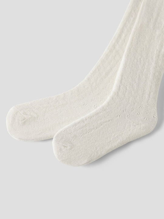 Lil' Atelier Mini ILSO RUG POINTELLE PANTYHOSE - Turtledove | Torgunns Barneklær AS