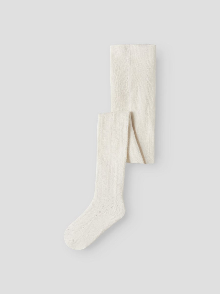 Lil' Atelier Mini ILSO RUG POINTELLE PANTYHOSE - Turtledove | Torgunns Barneklær AS