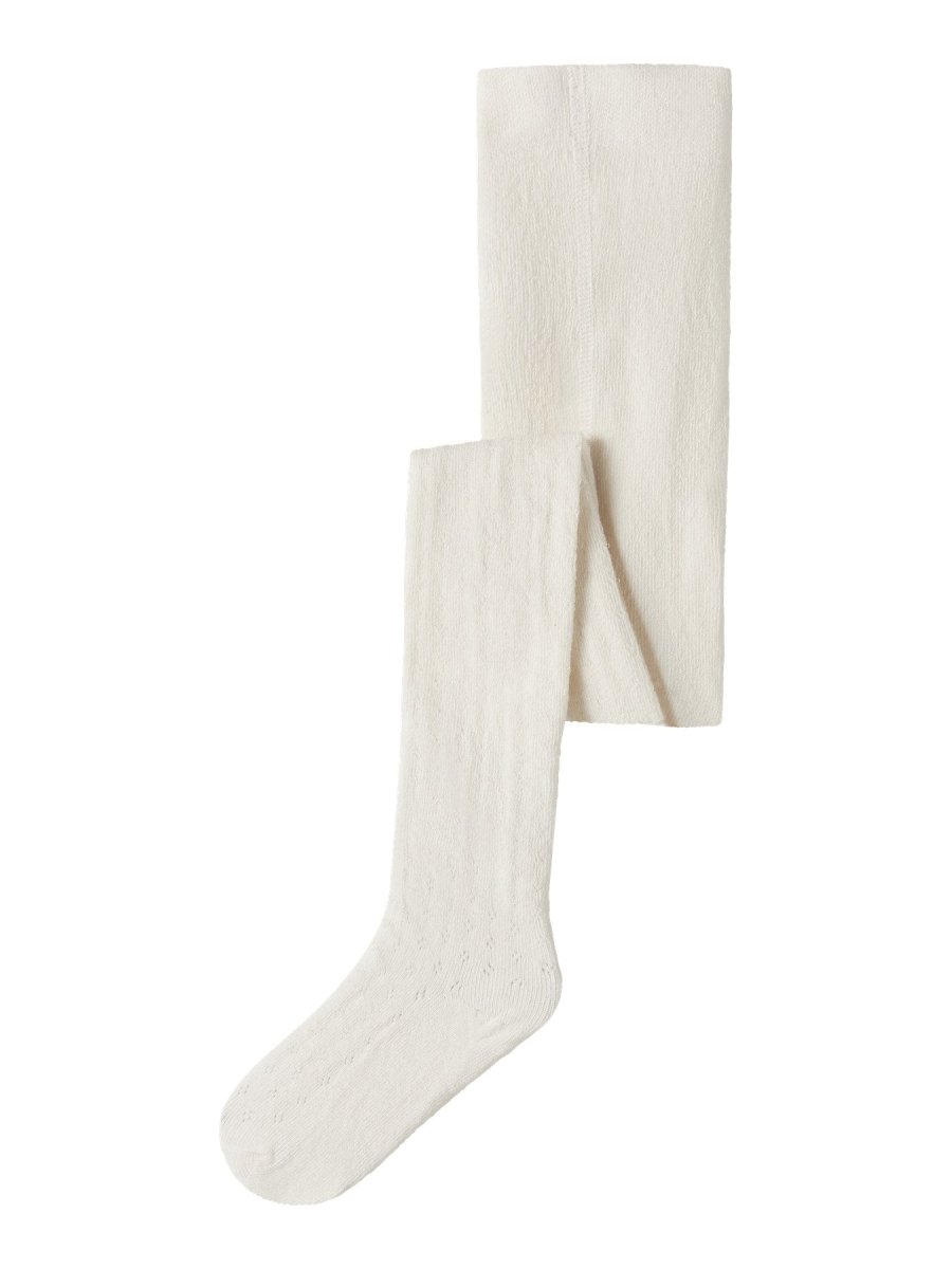 Lil' Atelier Mini ILSO RUG POINTELLE PANTYHOSE - Turtledove | Torgunns Barneklær AS