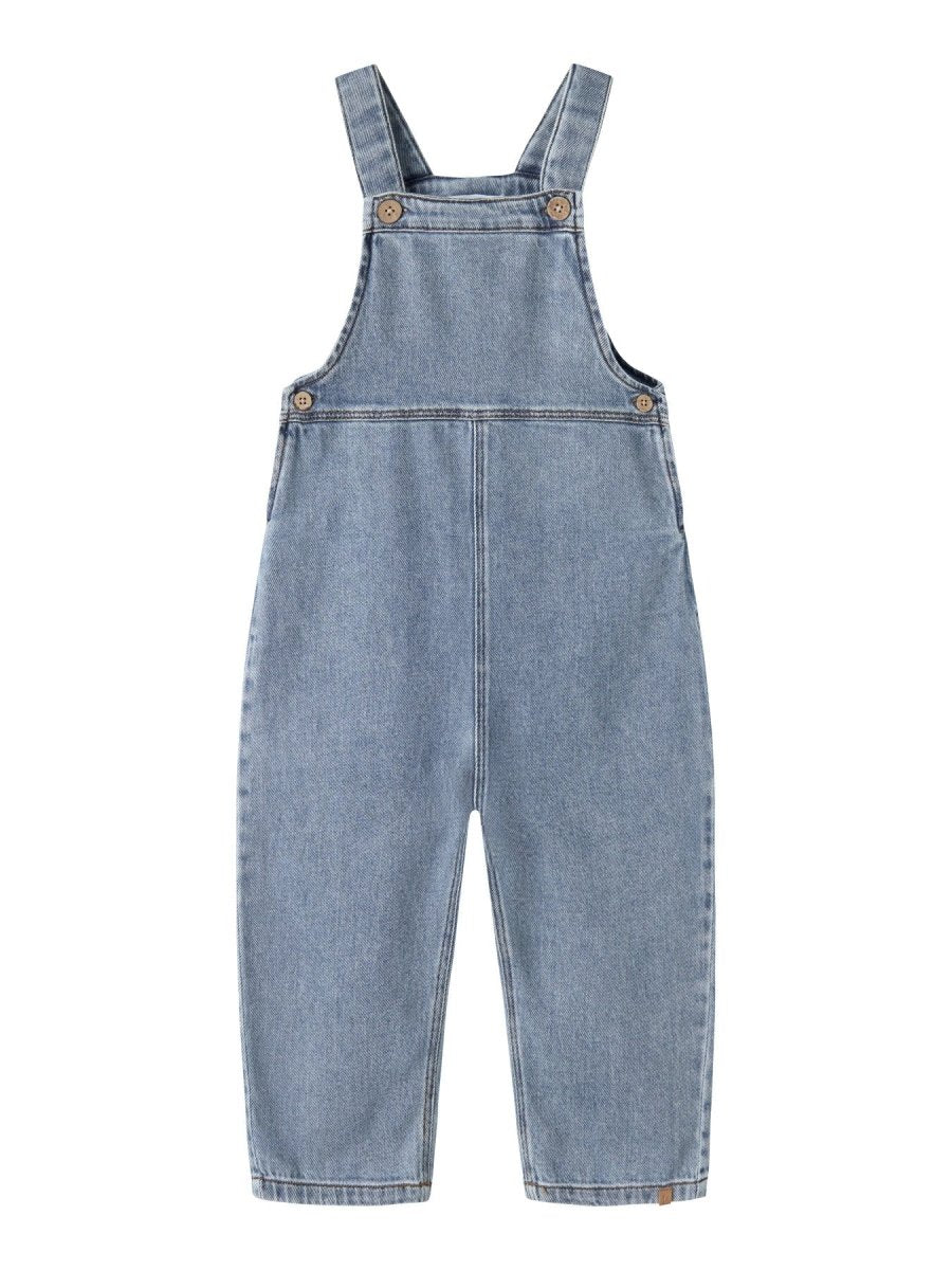 Lil' Atelier Mini KAROLE LOOSE DENIM OVERALL - Medium Blue Denim | Torgunns Barneklær AS