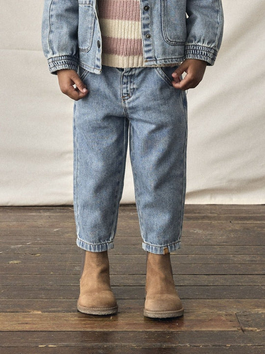 Lil' Atelier Mini KAROLE LOOSE JEANS - Medium Blue Denim | Torgunns Barneklær AS