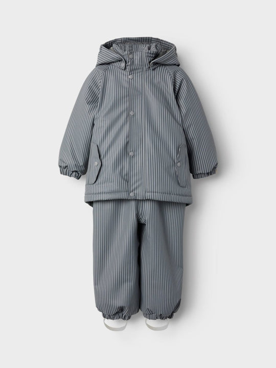 Lil' Atelier Mini LADRY10 Regnsett m/fôr - Ultimate Grey | Torgunns Barneklær AS