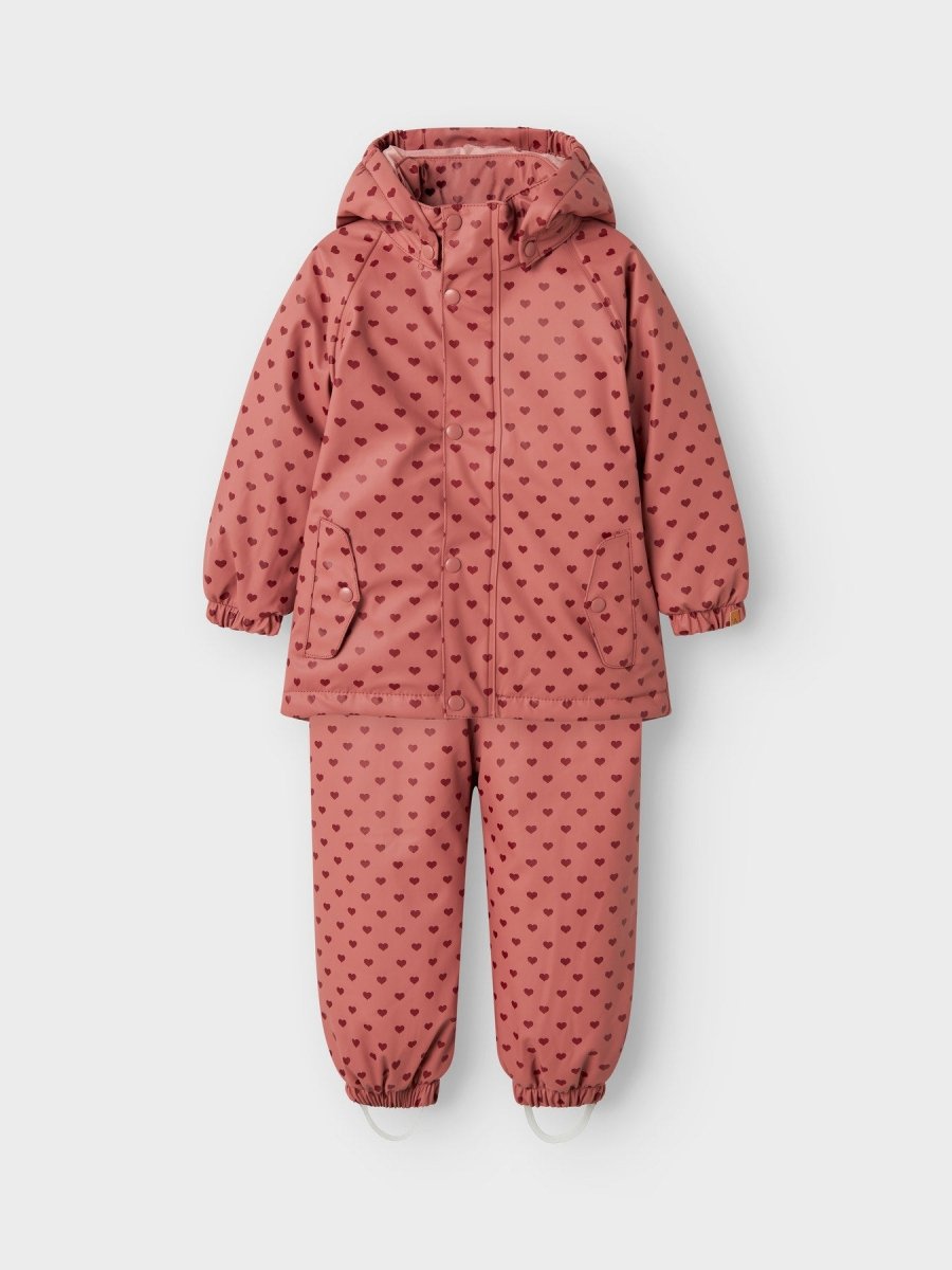 Lil' Atelier Mini LADRY10 Regnsett m/fôr - Withered Rose | HEARTS | Torgunns Barneklær AS