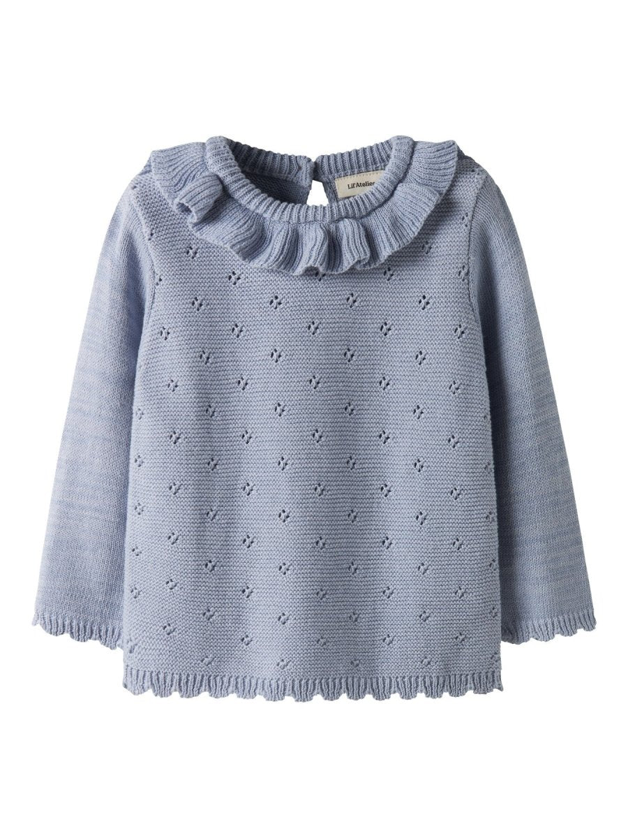 Lil' Atelier Mini LAGUNA LS KNIT NOOS - Zen Blue | Torgunns Barneklær AS