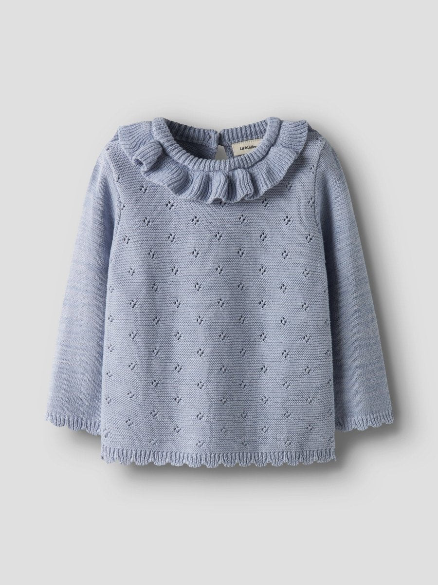 Lil' Atelier Mini LAGUNA LS KNIT NOOS - Zen Blue | Torgunns Barneklær AS