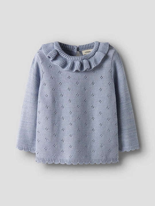 Lil' Atelier Mini LAGUNA LS KNIT NOOS - Zen Blue | Torgunns Barneklær AS