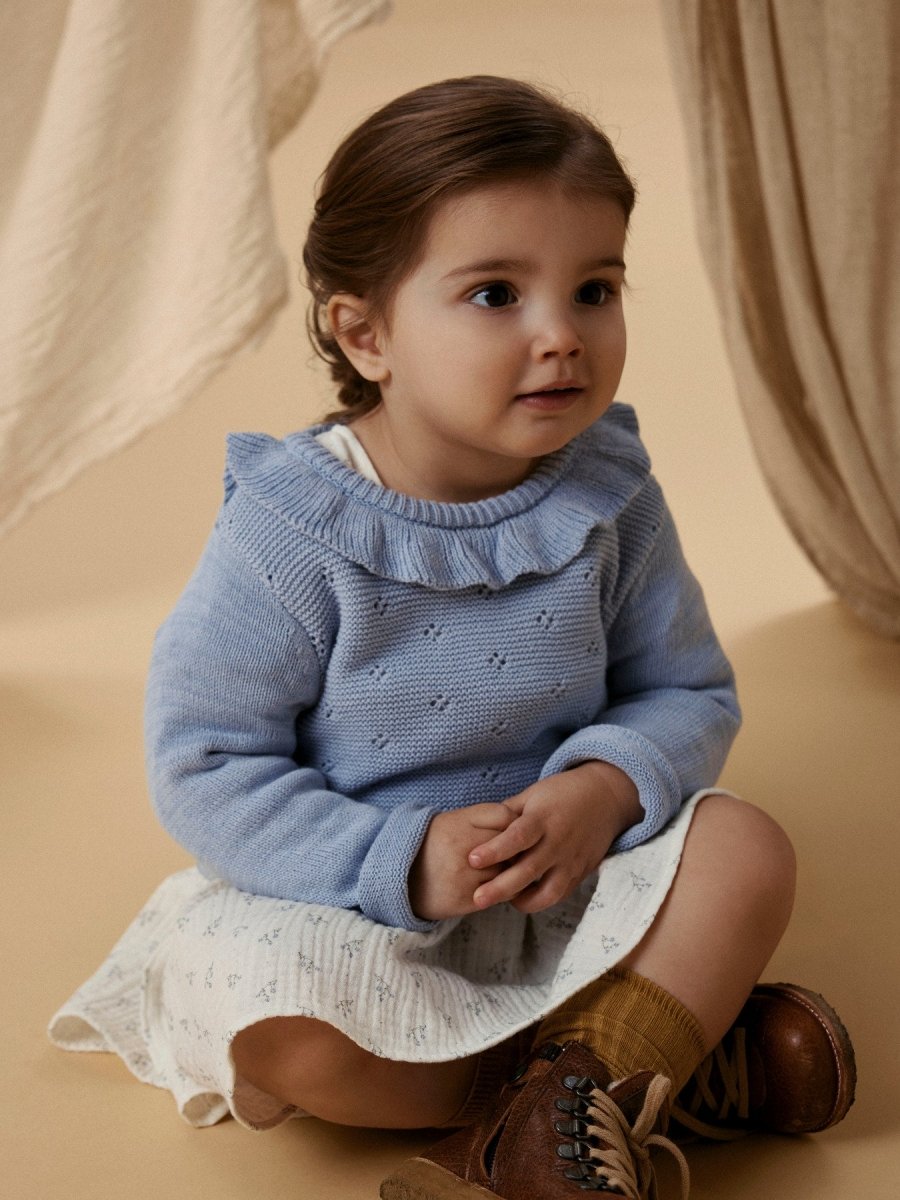 Lil' Atelier Mini LAGUNA LS KNIT NOOS - Zen Blue | Torgunns Barneklær AS