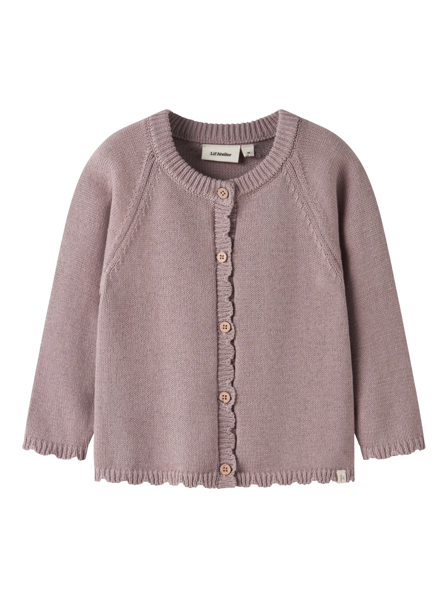 Lil' Atelier mini LAGUNA strikkecardigan - Bark | Torgunns Barneklær AS