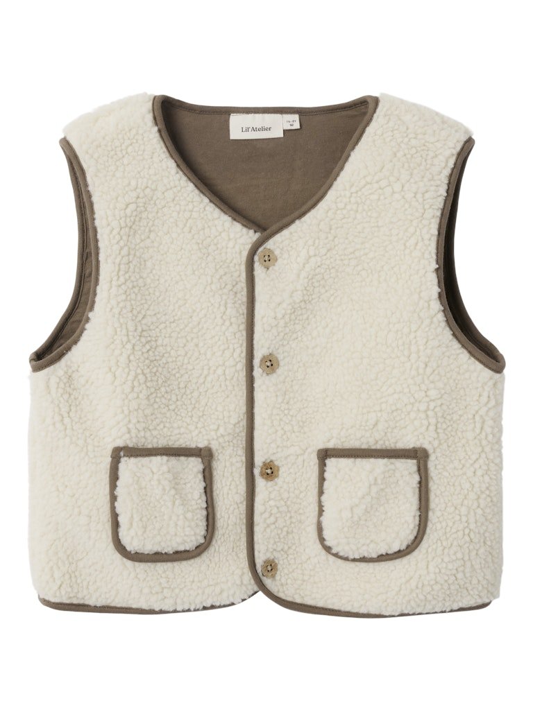 Lil' Atelier Mini LAJO LOOSE VEST - Turtledove | Torgunns Barneklær AS