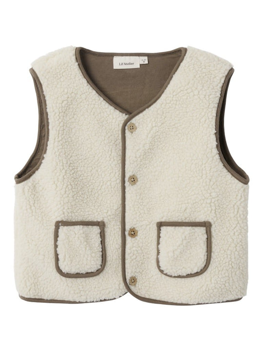 Lil' Atelier Mini LAJO LOOSE VEST - Turtledove | Torgunns Barneklær AS