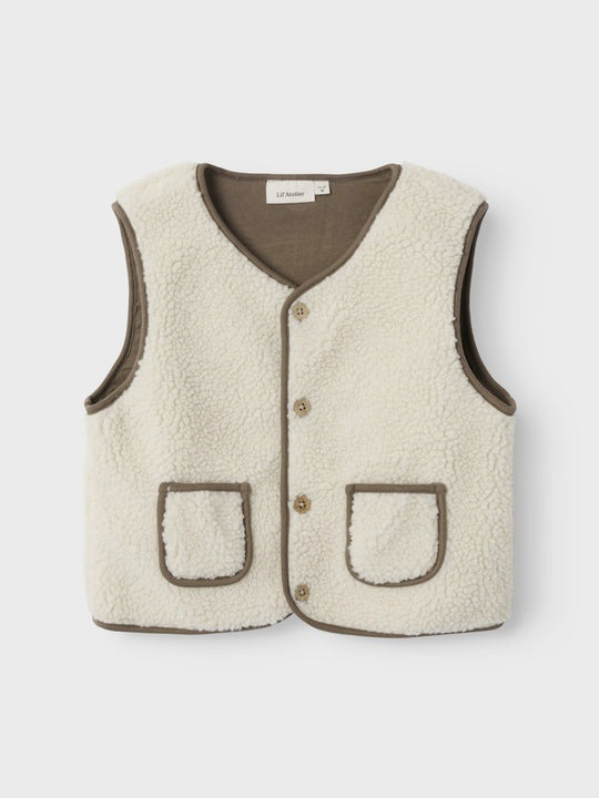 Lil' Atelier Mini LAJO LOOSE VEST - Turtledove | Torgunns Barneklær AS