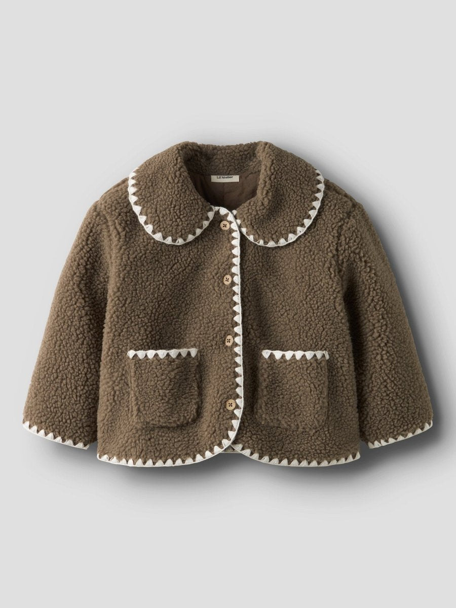 Lil' Atelier Mini LAJO teddyjakke - Shitake | Torgunns Barneklær AS