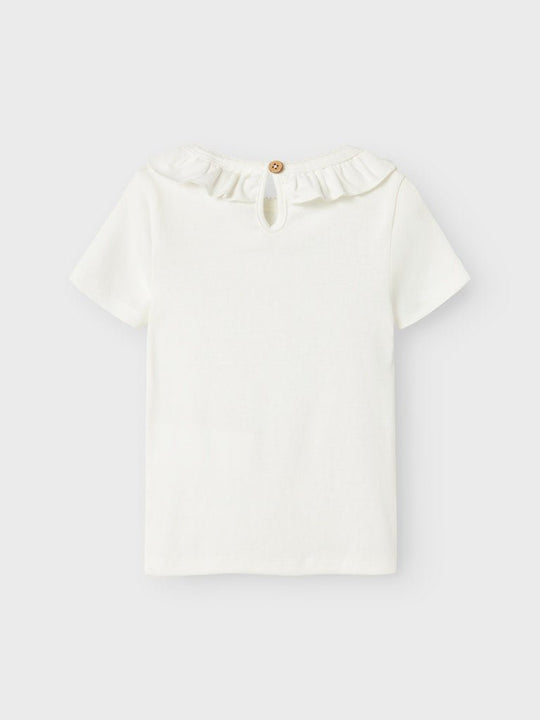 Lil' Atelier Mini LALO TAN SS SLIM TOP - Coconut Milk | Torgunns Barneklær AS