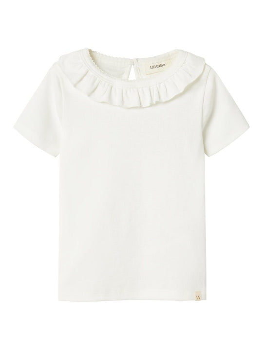 Lil' Atelier Mini LALO TAN SS SLIM TOP - Coconut Milk | Torgunns Barneklær AS
