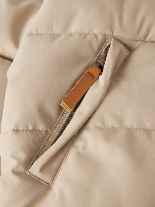 Lil' Atelier Mini LAMEDOW03 PUFFER LONG JACKET - Oxford Tan | Torgunns Barneklær AS